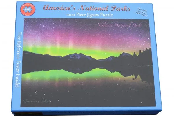 Glacier National Park Northern Lights At Lake McDonald 1000 Piece Puzzle - Image 3