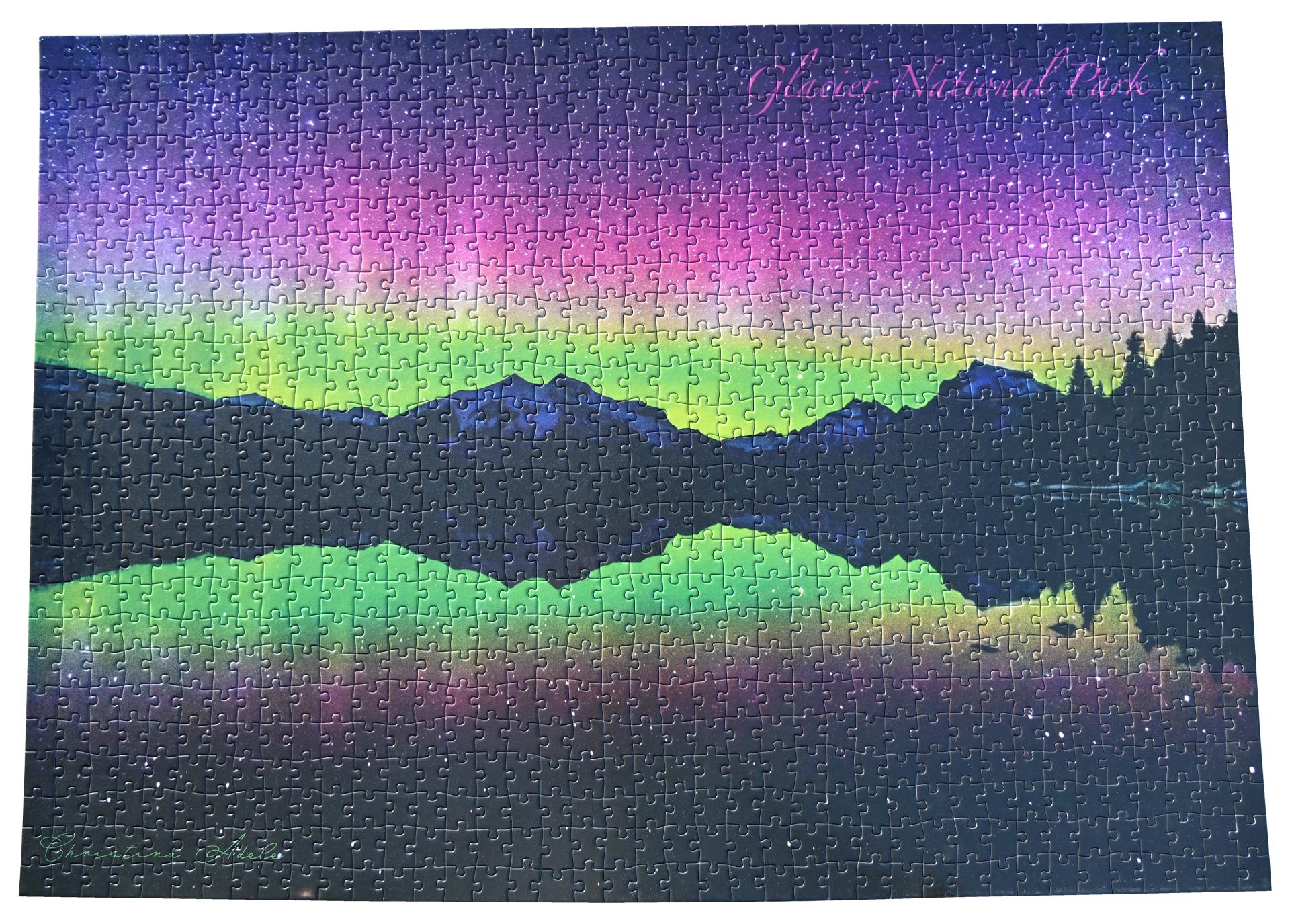 Northern Lights at Lake McDonald completed puzzle