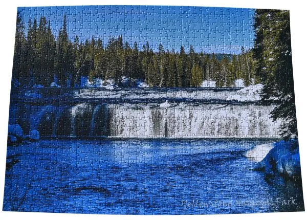 Cave Falls in winter completed puzzle